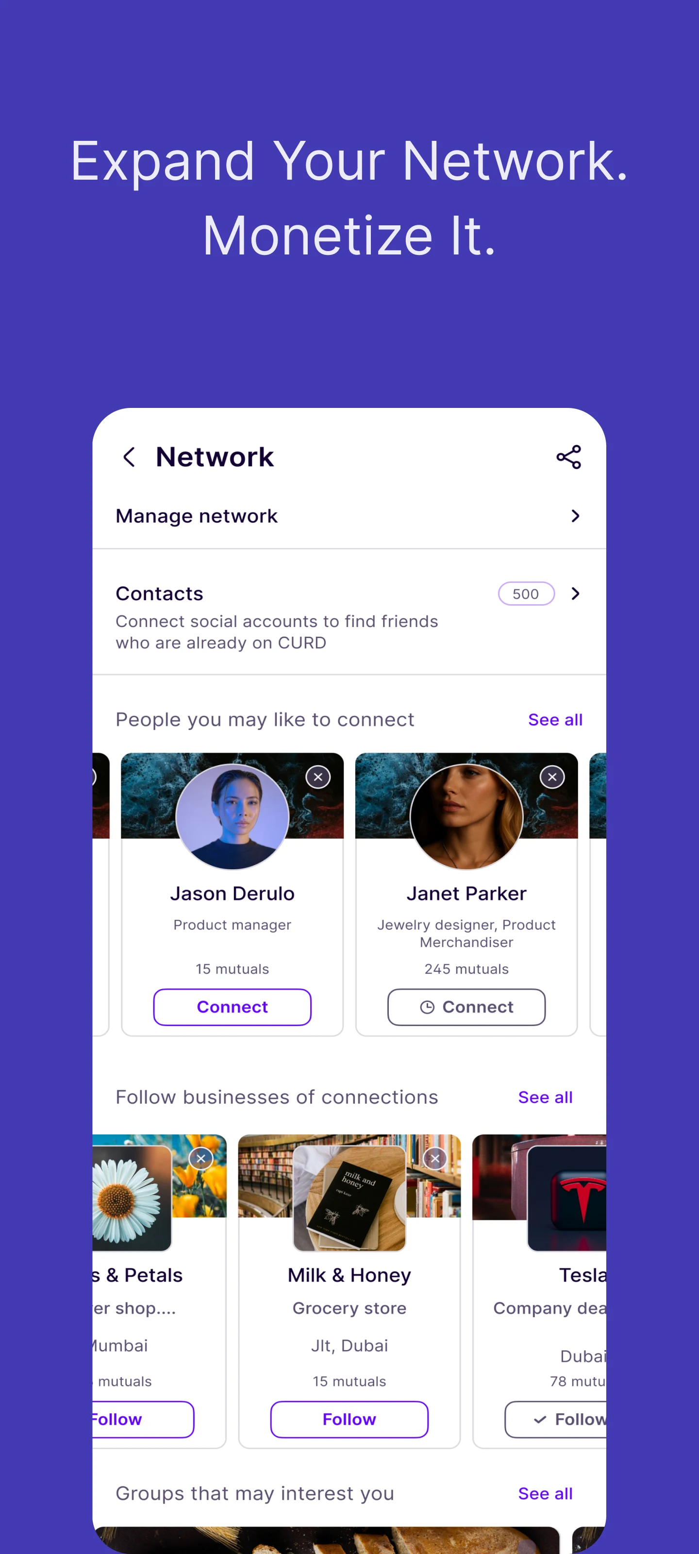 CURD: Socialmedia. Marketplace screenshot